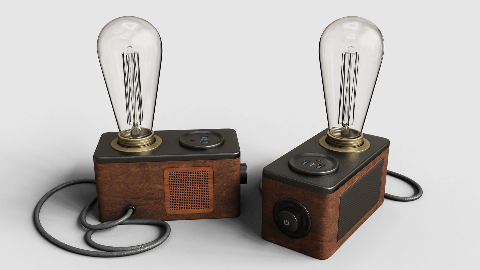 Radio Lamp Low-poly 3D model_4