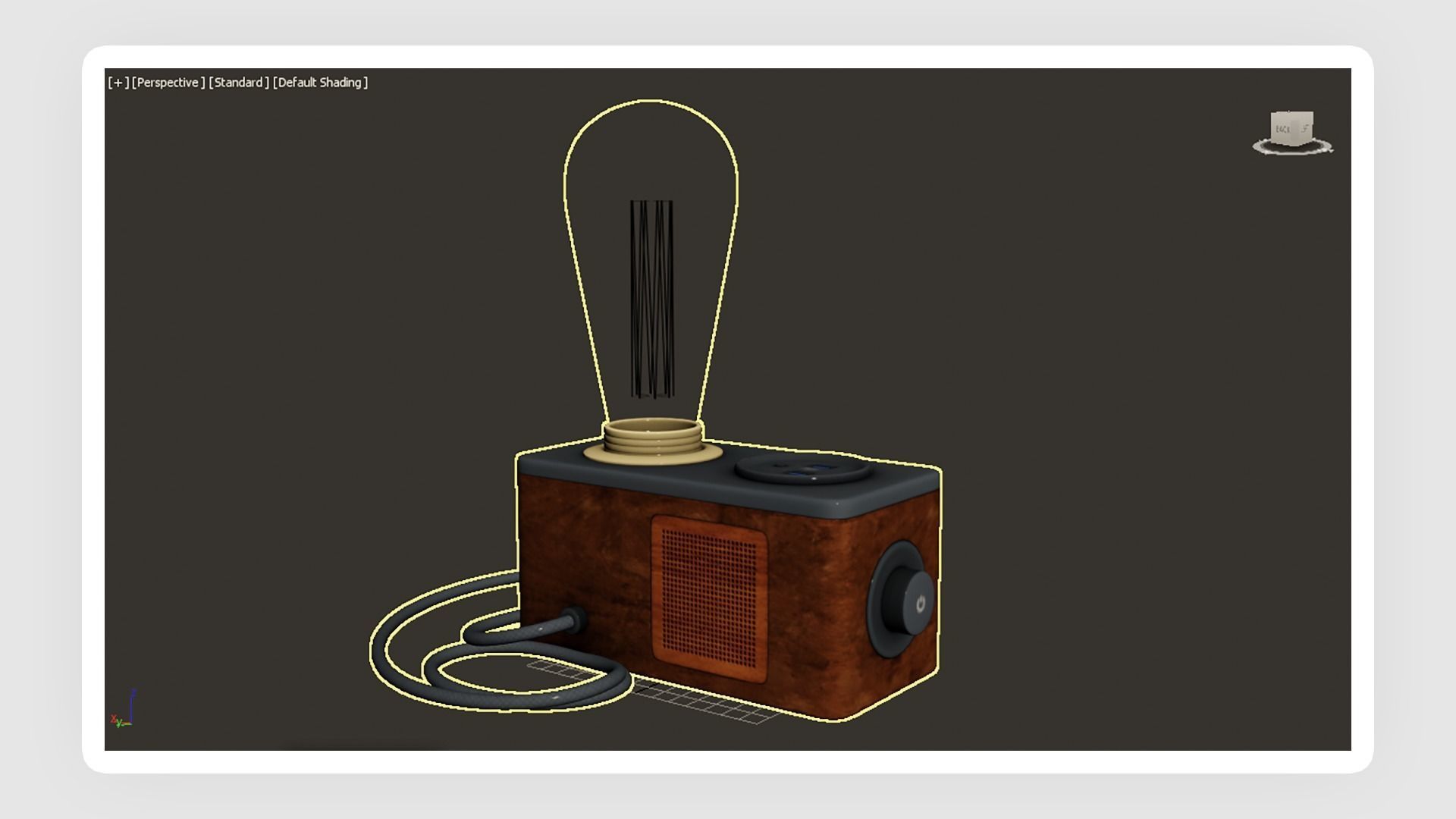 Radio Lamp Low-poly 3D model_7