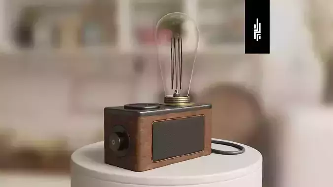 Radio Lamp Low-poly 3D model