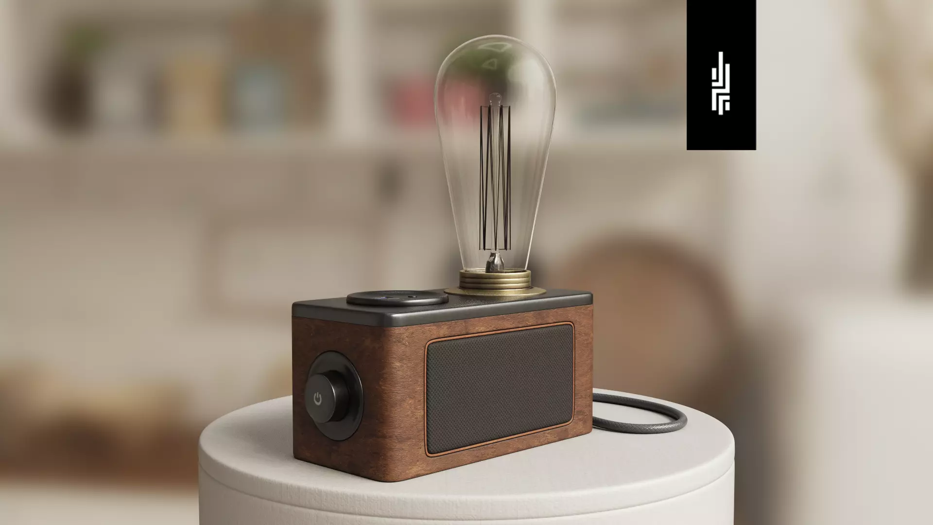 Radio Lamp Low-poly 3D model_0