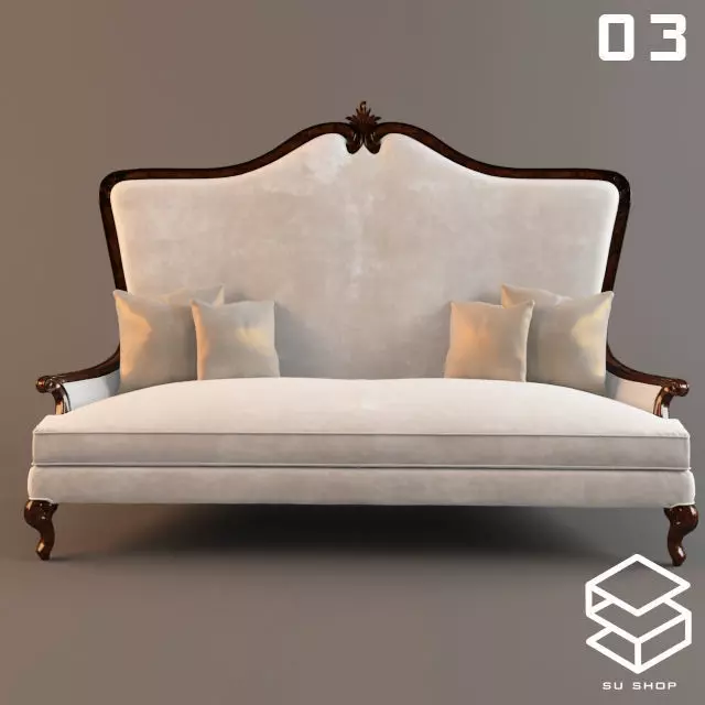 European style bed 3D print model_0