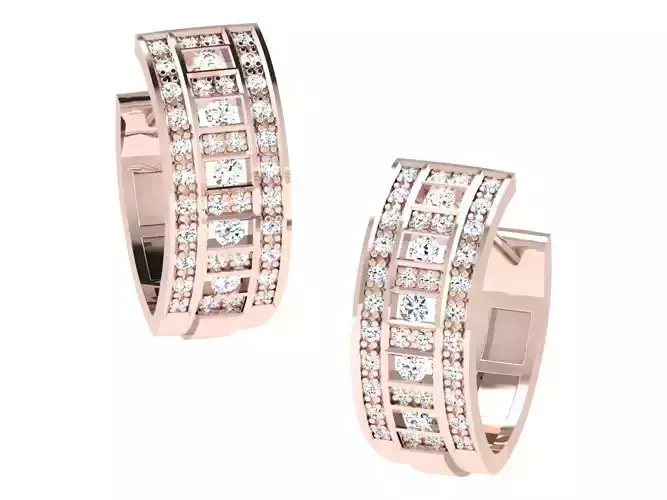 Delicate Fine Diamond Hoop Earrings