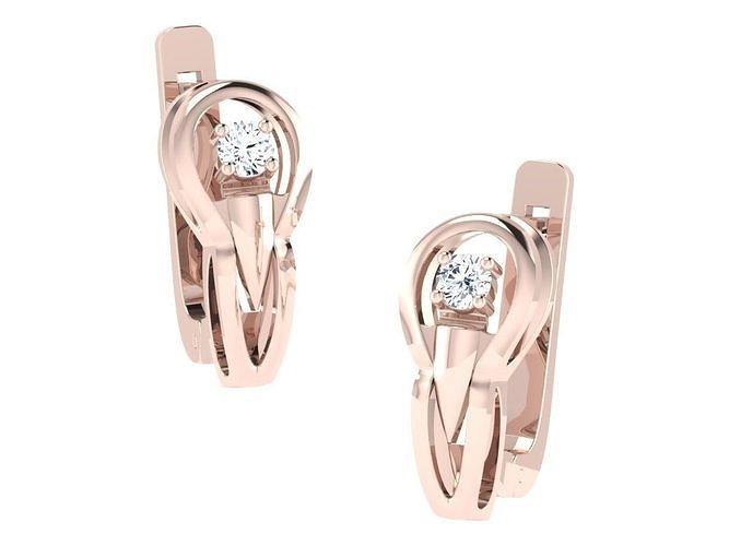 Diamond Hoop Earrings 3D print model