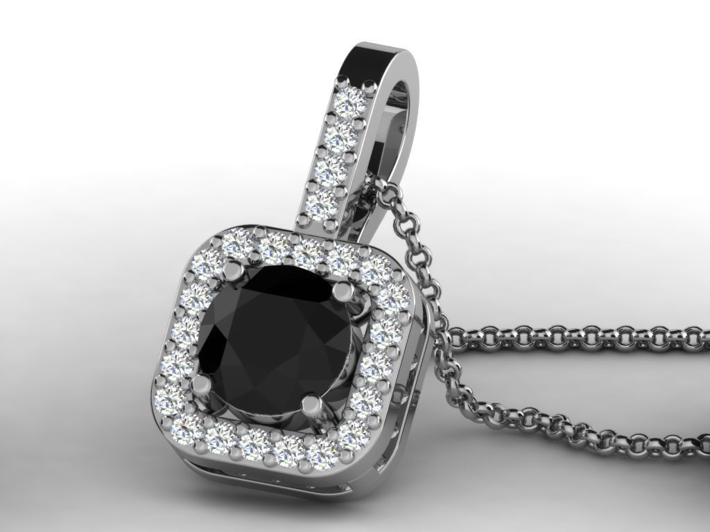 Women Diamond Pendant 3D print model_6