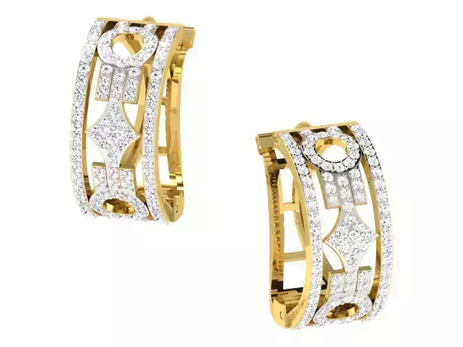 Delicate Fine Diamond Hoop Earrings