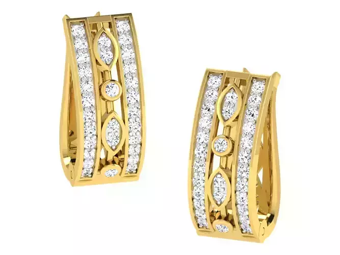 Daimond Earrings 3D print model