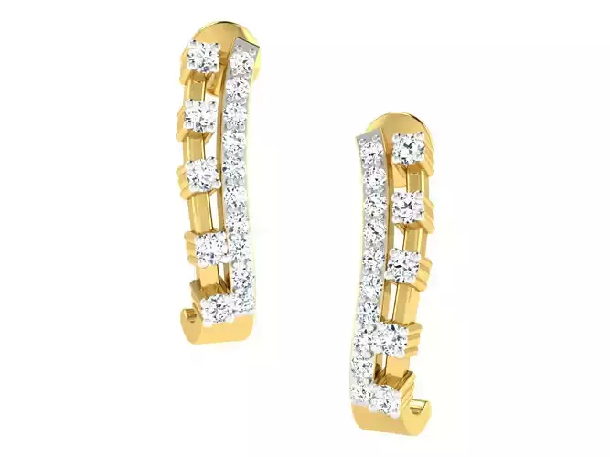 Daimond Earrings 3DM STL OBJ FBX Render Details 3D print model