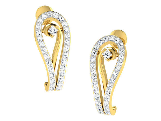 Daimond Earrings 3DM STL OBJ FBX Render Details 3D print model