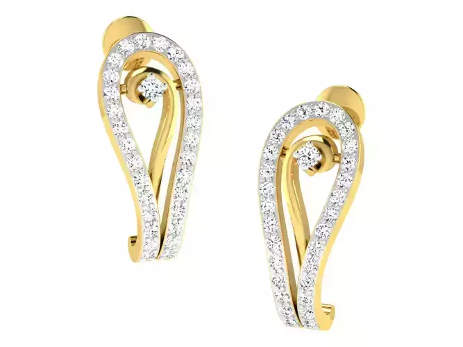 Daimond Earrings 3DM STL OBJ FBX Render Details 3D print model