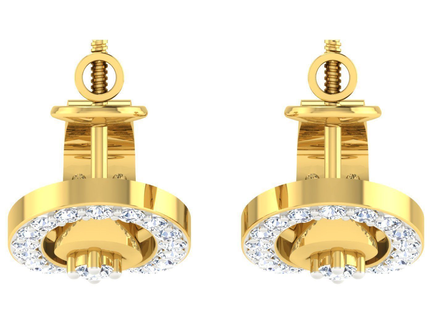 Daimond Earrings 3DM STL OBJ FBX Render Details 3D print model_3