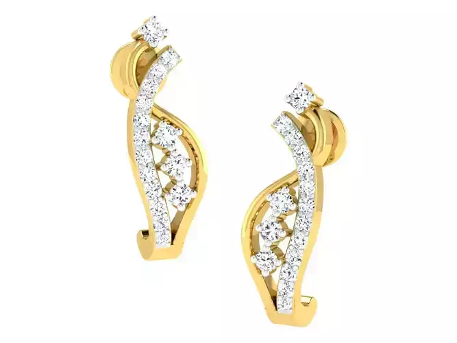 Daimond Earrings 3DM STL OBJ FBX Render Details 3D print model