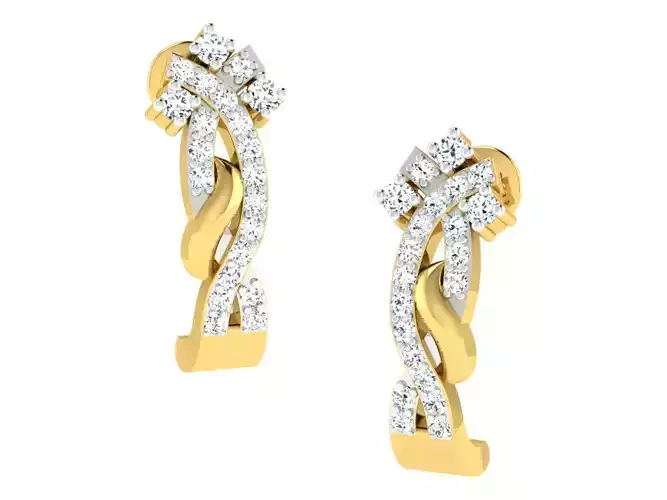 Daimond Earrings 3DM STL OBJ FBX Render Details 3D print model