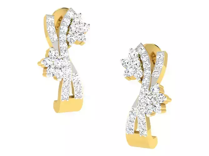 Daimond Earrings 3DM STL OBJ FBX Render Details 3D print model