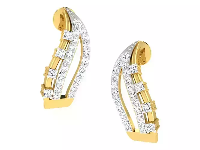 Daimond Earrings 3DM STL OBJ FBX Render Details 3D print model