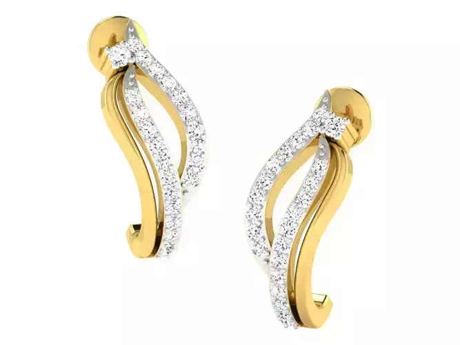 Daimond Earrings 3DM STL OBJ FBX Render Details 3D print model
