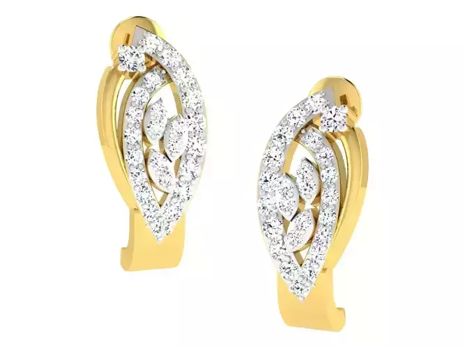 Daimond Earrings 3DM STL OBJ FBX Render Details 3D print model