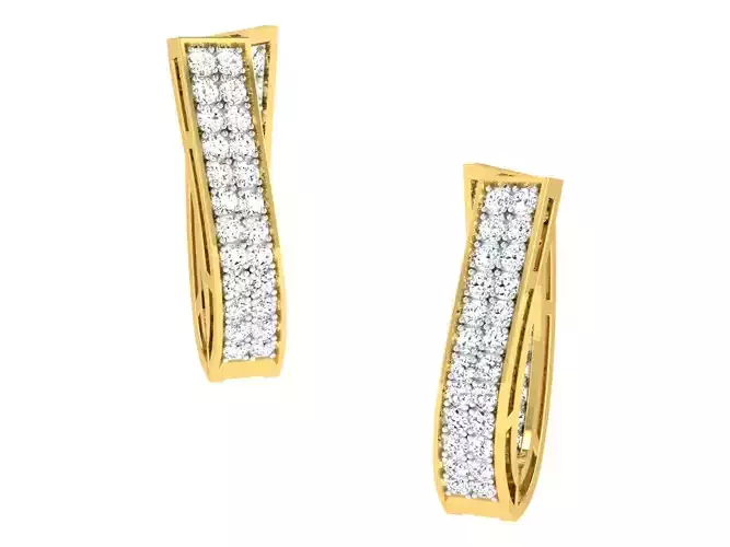 Daimond Earrings 3DM STL OBJ FBX Render Details 3D print model