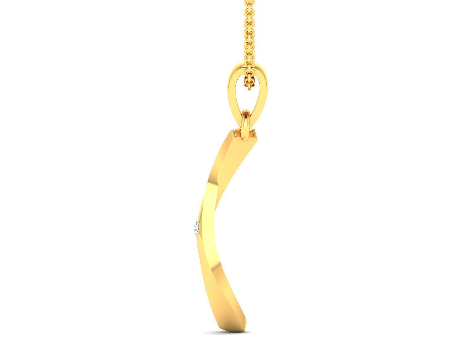 Women Diamond Pendant 3D print model_2