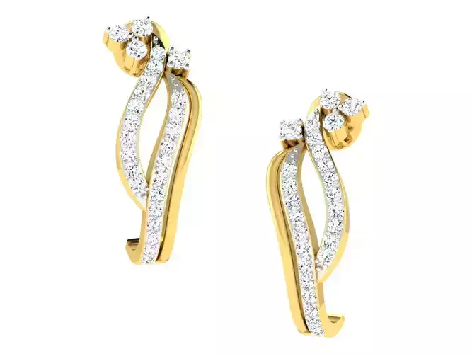 Daimond Earrings 3DM STL OBJ FBX Render Details 3D print model