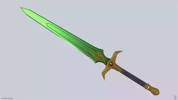 Nature blade Low-poly 3D model