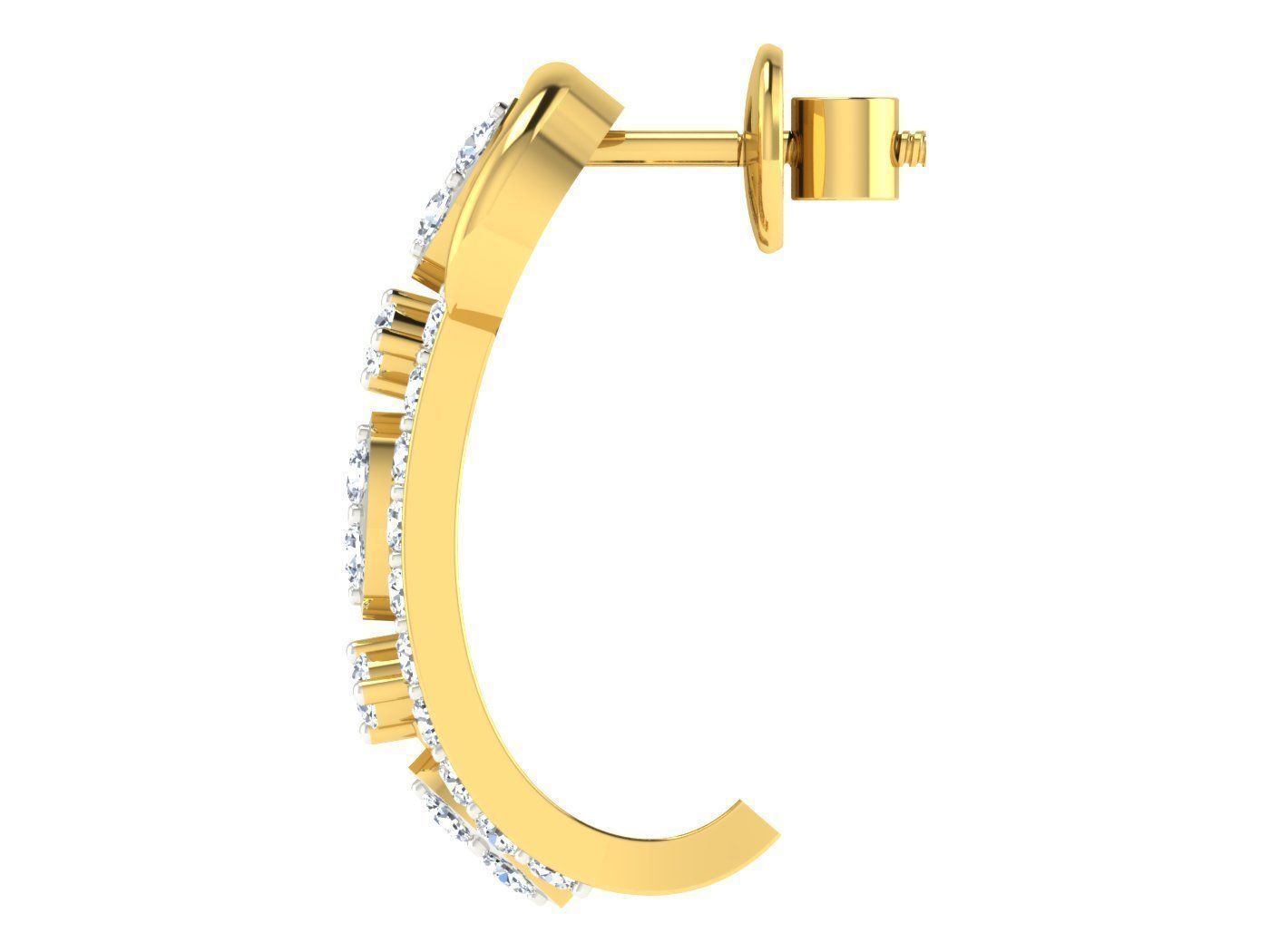 Daimond Earrings 3DM STL OBJ FBX Render Details 3D print model_2