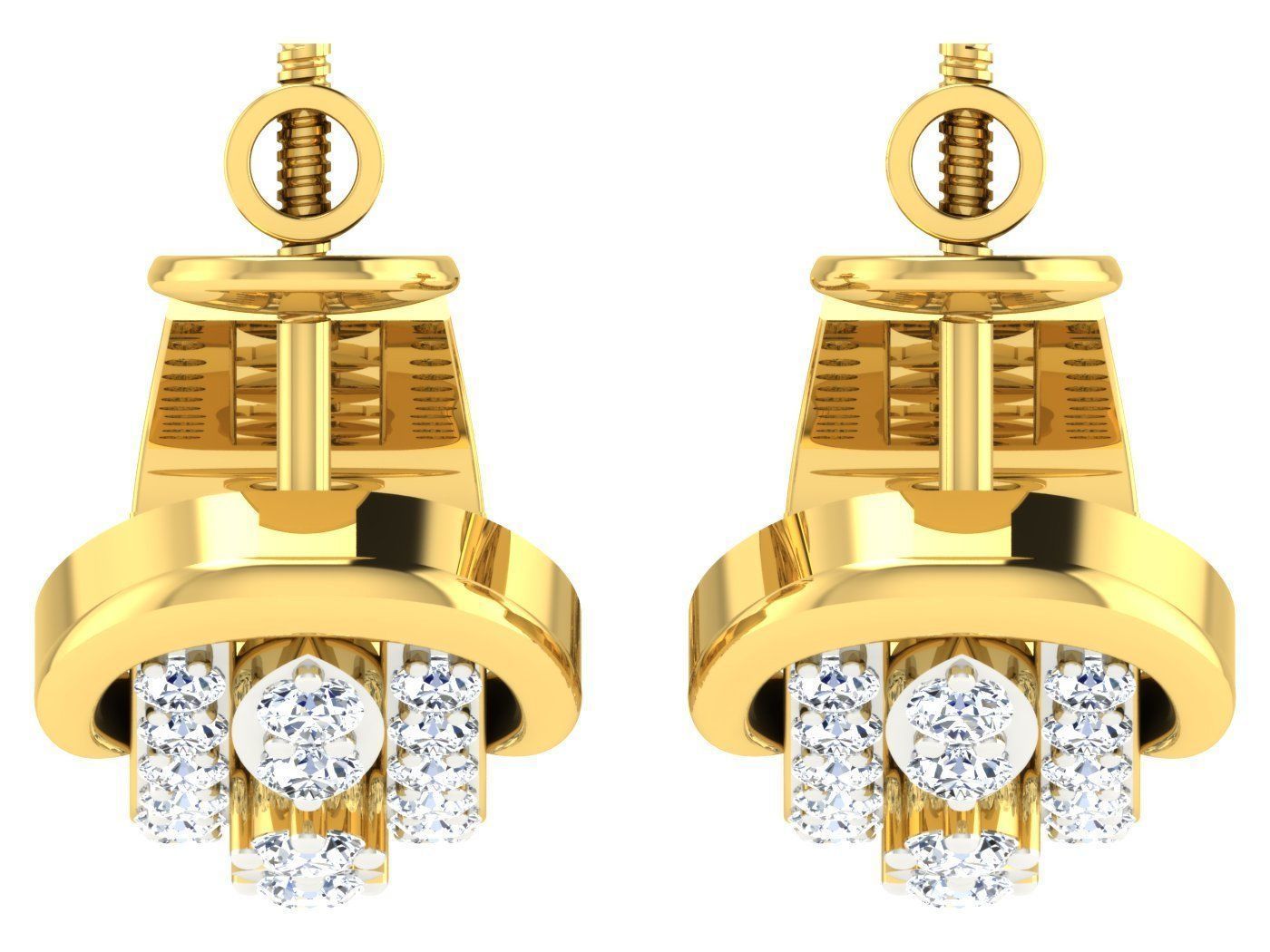 Daimond Earrings 3DM STL OBJ FBX Render Details 3D print model_5