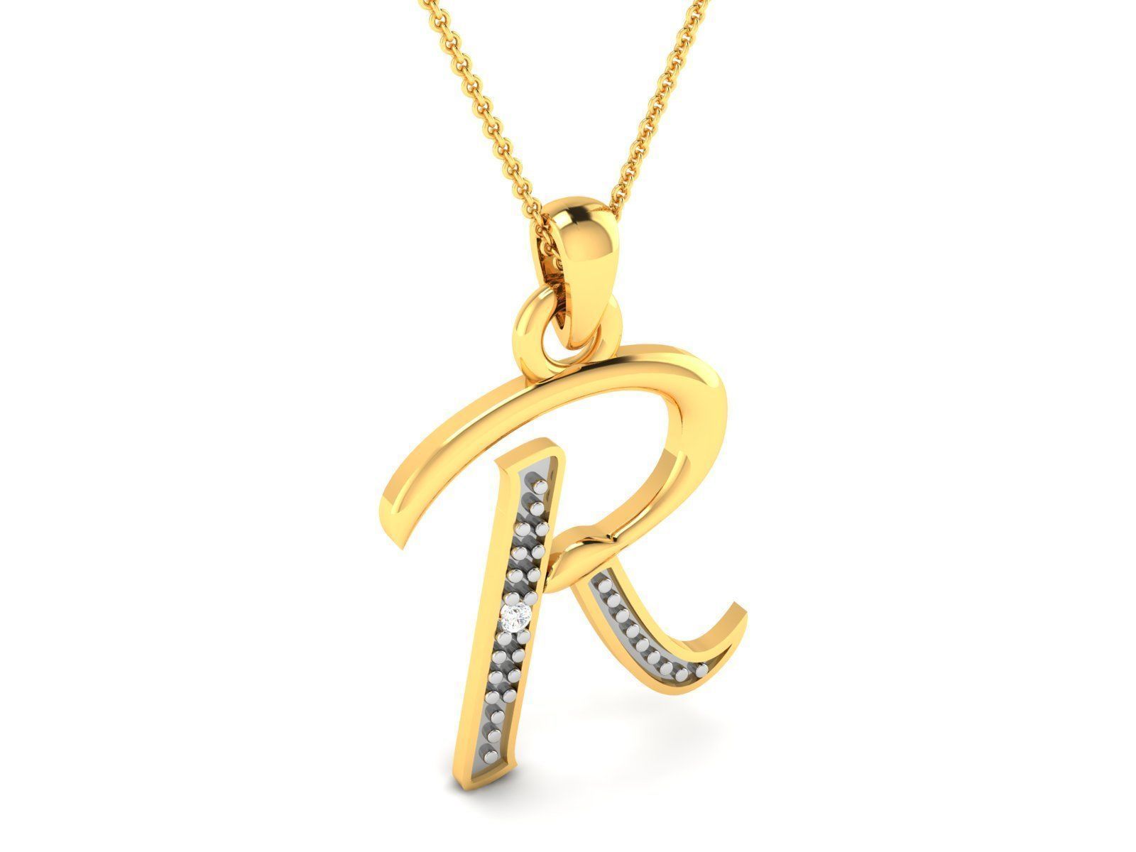 Alphabet Pendant - R 3D print model_1