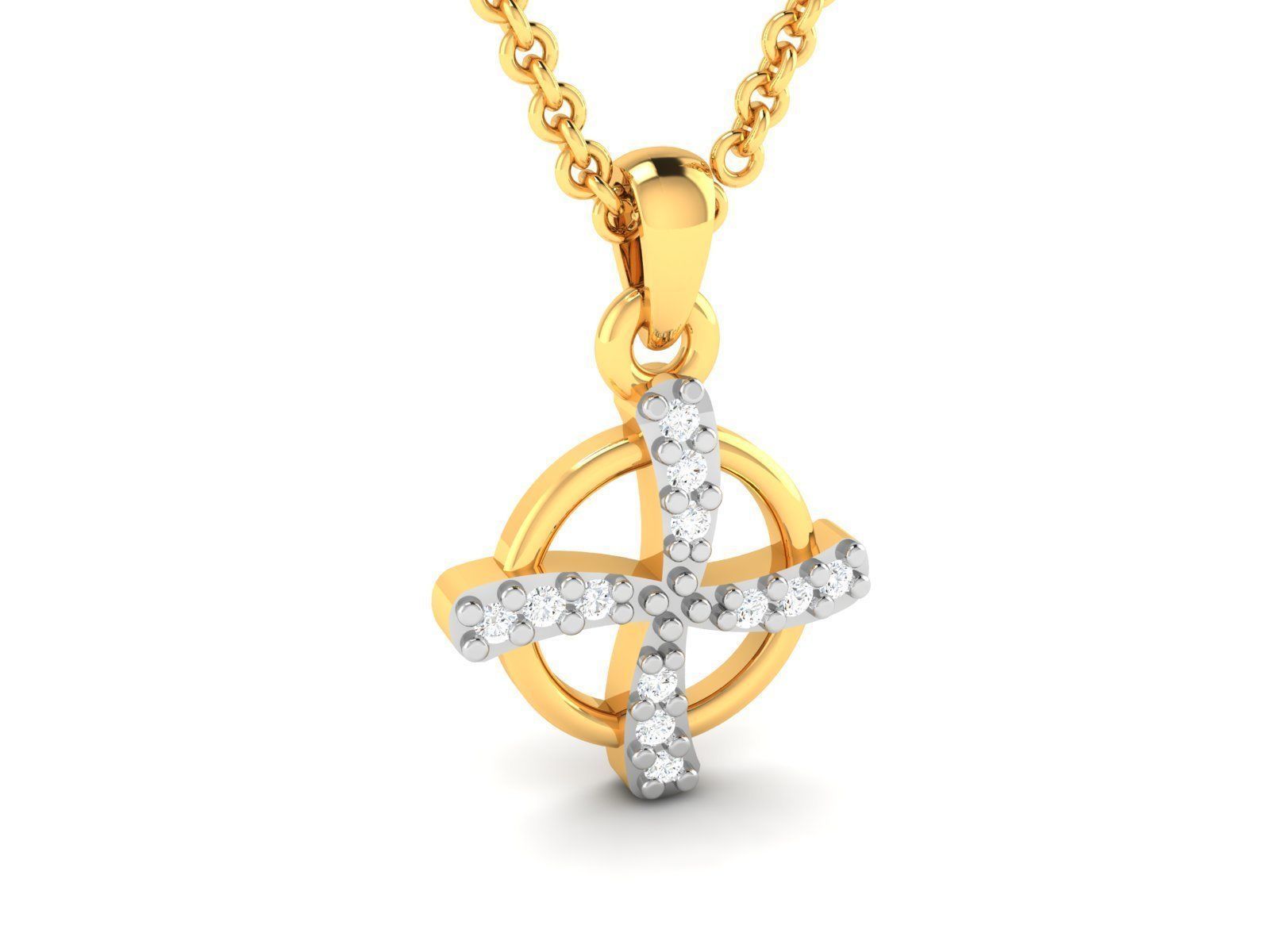 Women Diamond Pendant 3D print model_2