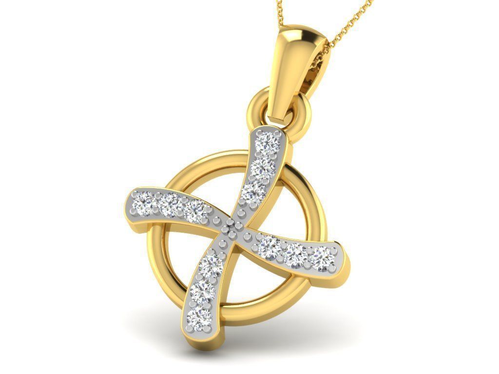 Women Diamond Pendant 3D print model_4