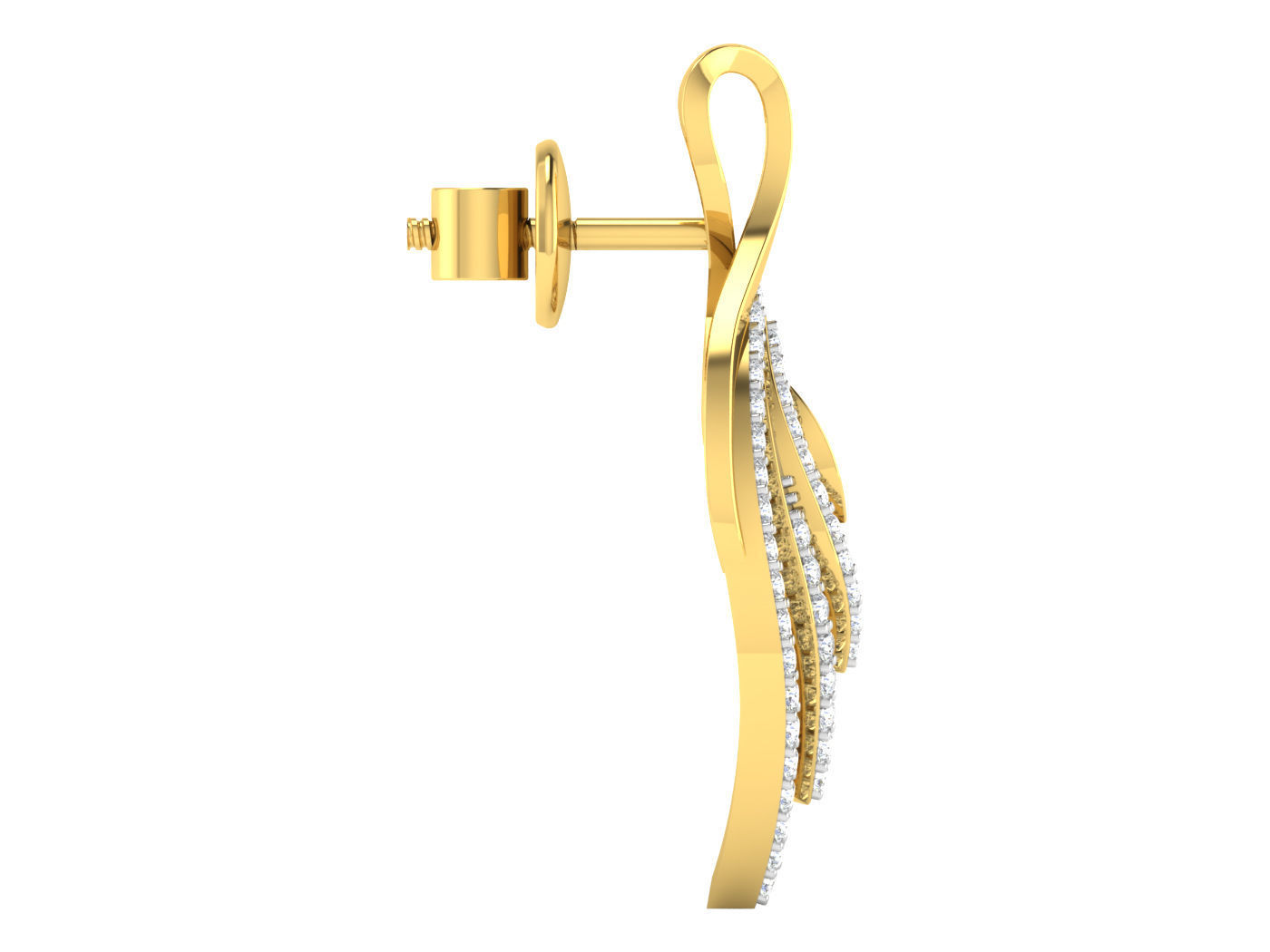 Solitaire Earrings 3dm STL OBJ FBX Renders Details 3D print model_2