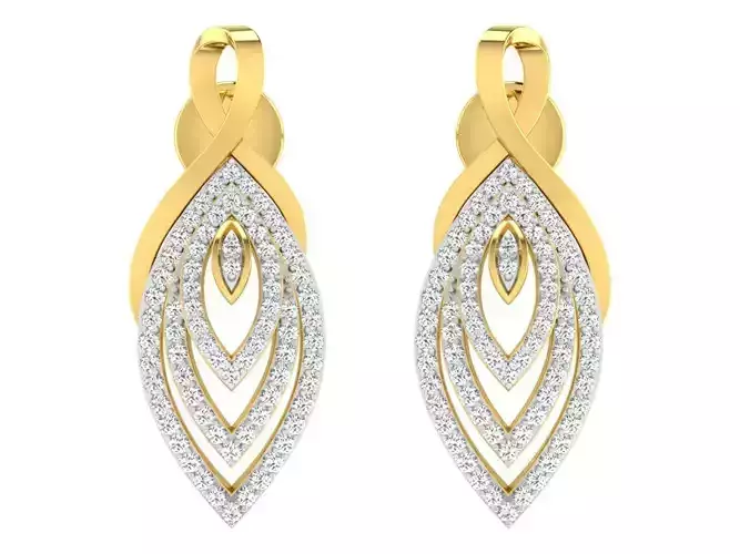 Solitaire Earrings 3dm STL OBJ FBX Renders Details