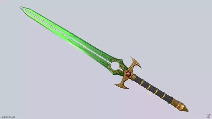 Nature blade Low-poly 3D model