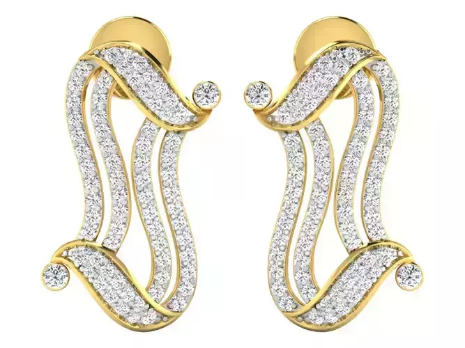 Solitaire Earrings 3dm STL OBJ FBX Renders Details
