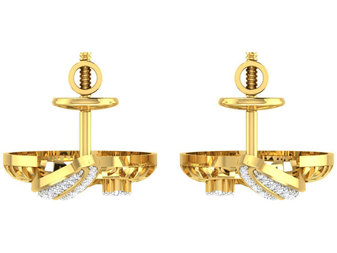 Solitaire Earrings 3dm STL OBJ FBX Renders Details 3D print model_3