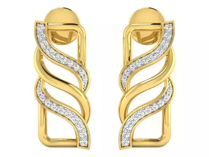 Solitaire Drop Earrings 3dm STL OBJ FBX Renders Details
