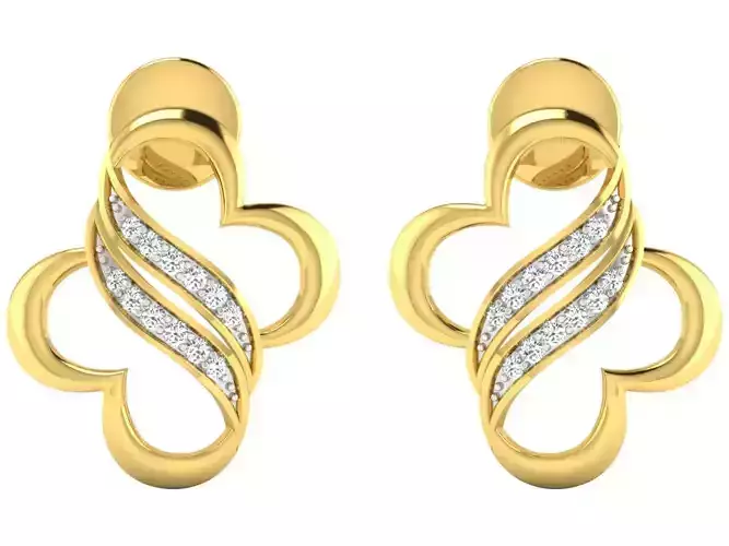 Solitaire Earrings 3dm STL OBJ FBX Renders Details