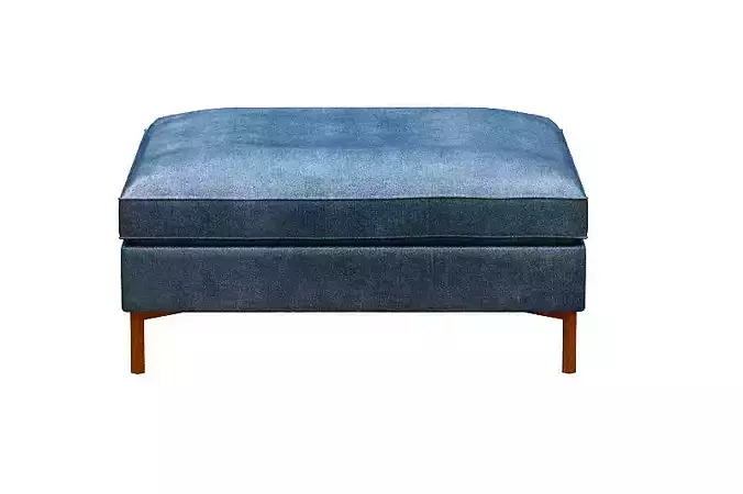 Stool denim ottoman Low-poly 3D model