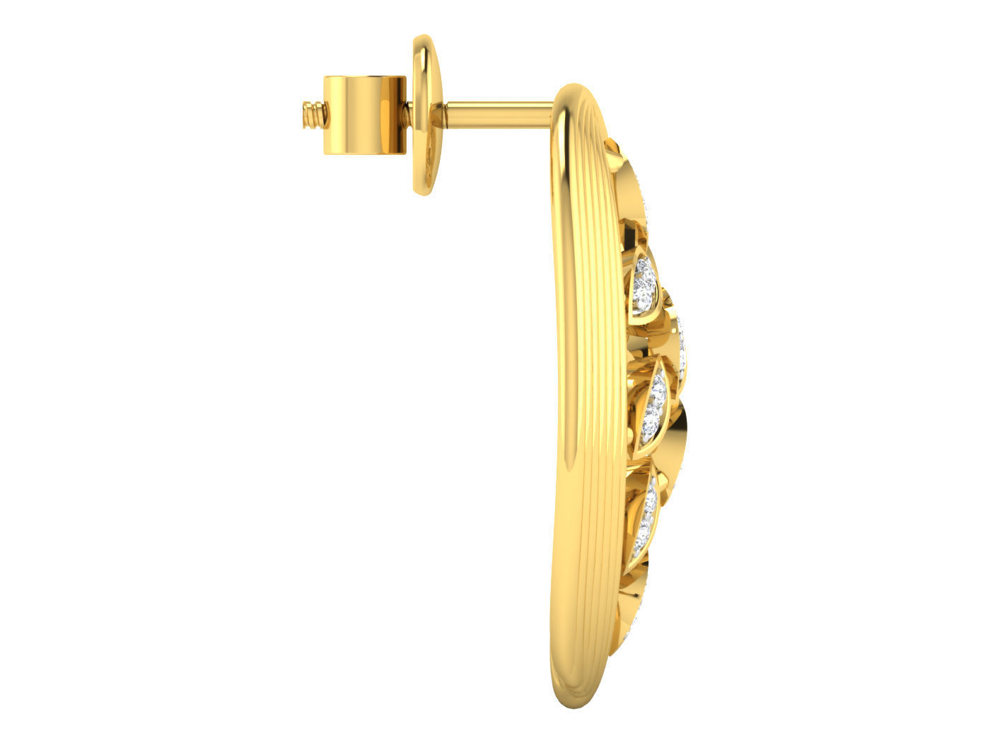 Solitaire Earrings 3dm STL OBJ FBX Renders Details 3D print model_2