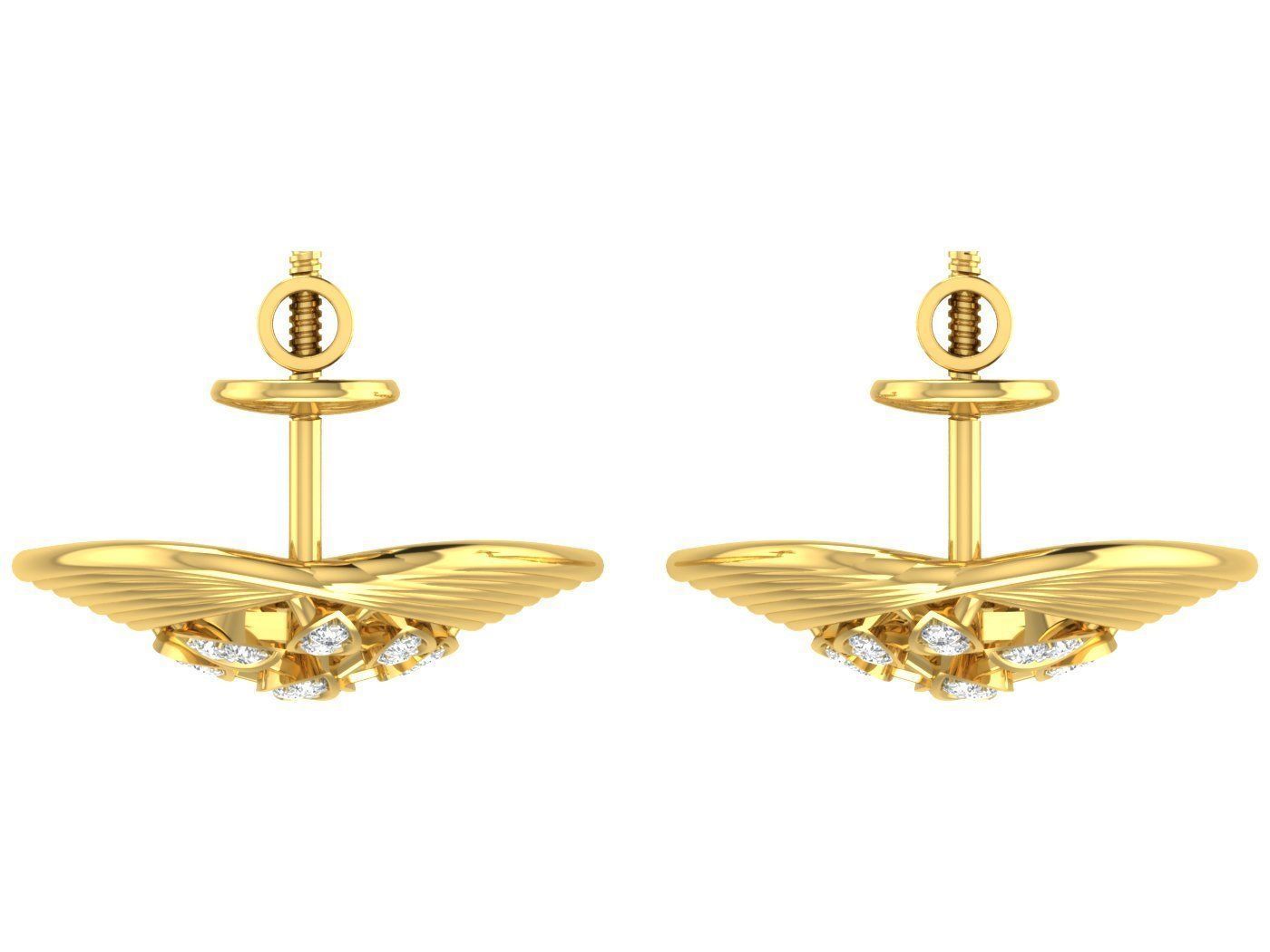 Solitaire Earrings 3dm STL OBJ FBX Renders Details 3D print model_3