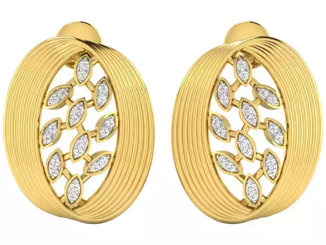 Solitaire Earrings 3dm STL OBJ FBX Renders Details