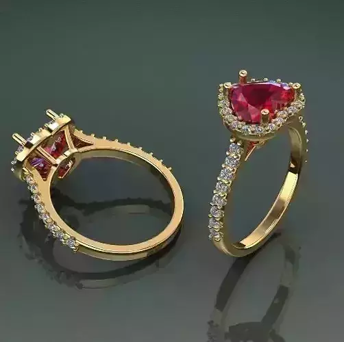 Heart Stone Ring Model 1637