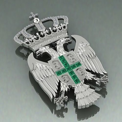 Coat of arms of Serbia Model 1636 3D print model