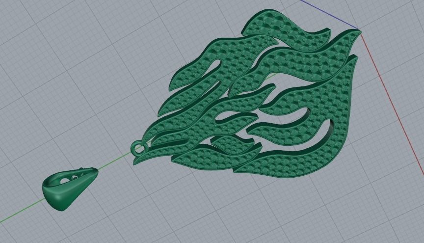 Pendant in the form of fire Model 1630 3D print model_6