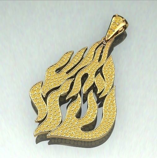 Pendant in the form of fire Model 1630 3D print model_2