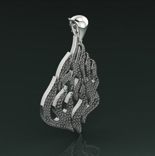 Pendant in the form of fire Model 1630 3D print model_1