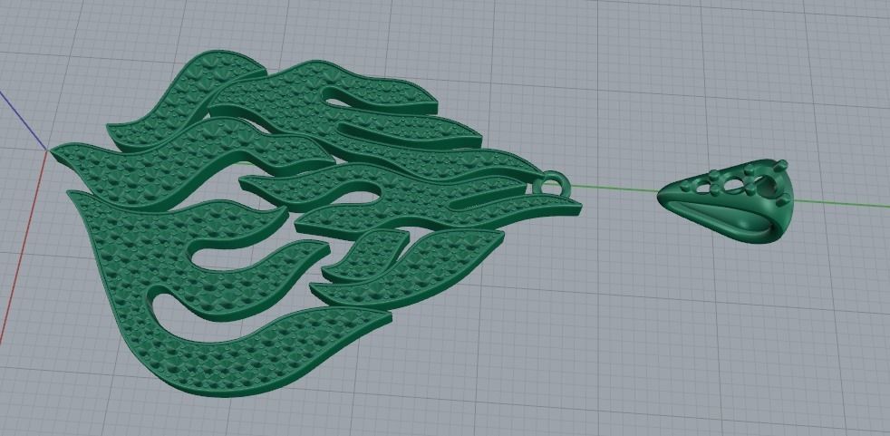 Pendant in the form of fire Model 1630 3D print model_3