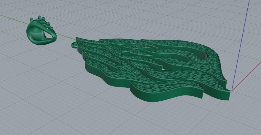 Pendant in the form of fire Model 1630 3D print model_5