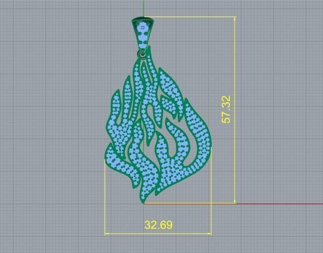 Pendant in the form of fire Model 1630 3D print model_7