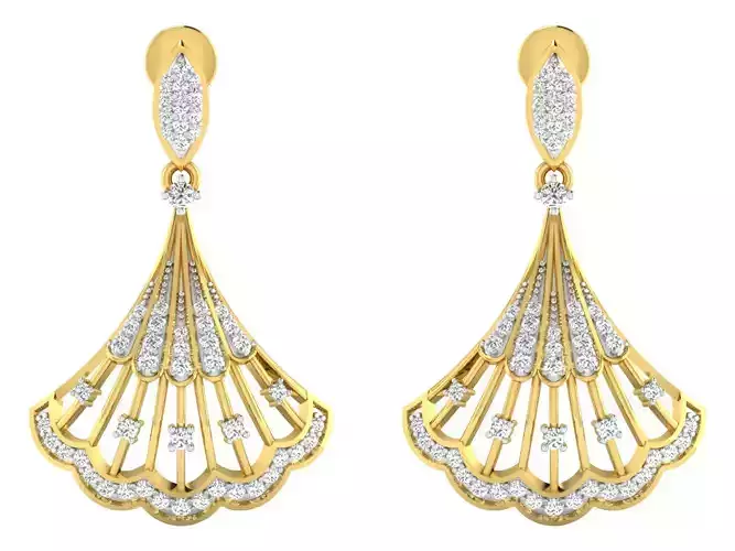 Solitaire Drop Earrings 3dm STL OBJ FBX Renders Details
