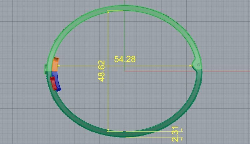 Bracelet 54 mm Model 1654 3D print model_7